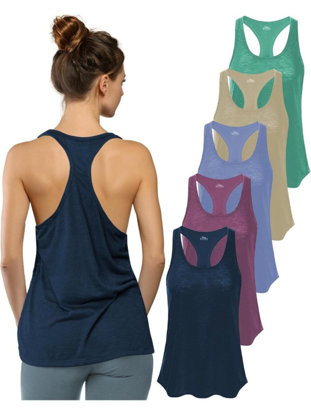 Flirty Everyday Flowy Burnout Slub Racerback Tanks | Active Workout Tops, Multi